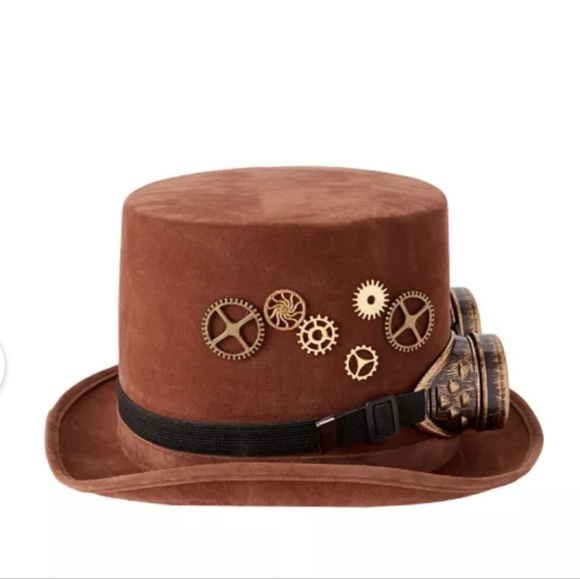 Steampunk Googles Party/Halloween Unisex Brown Hat Sizes OS - Picture 4 of 11